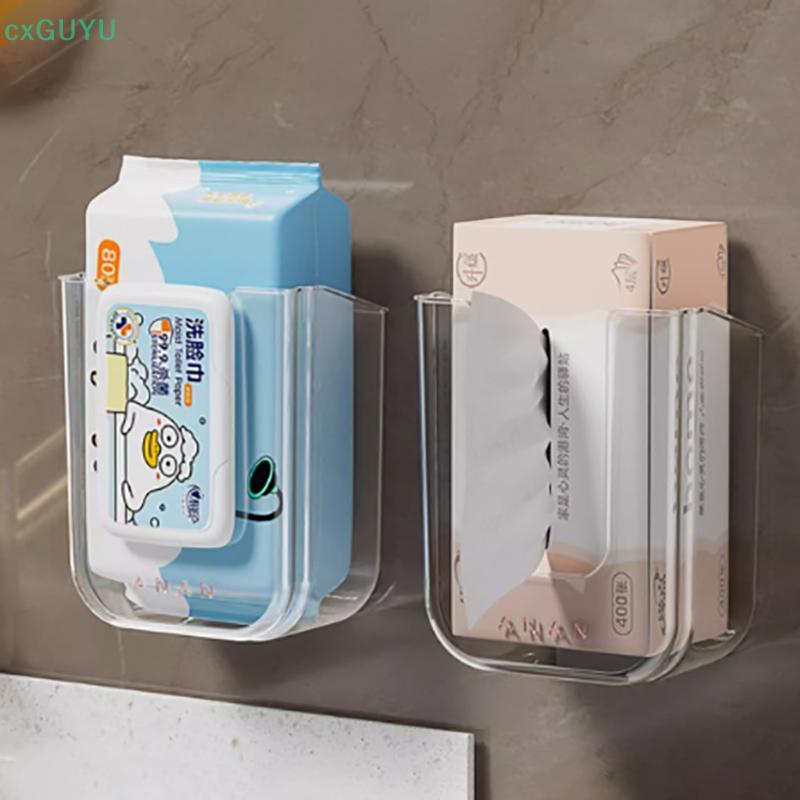 [cxGUYU] Wet Wipe Box Wall Mounted Wipe Tissue Organiser Box Self-Adhesive Paper Towel Dispenser For