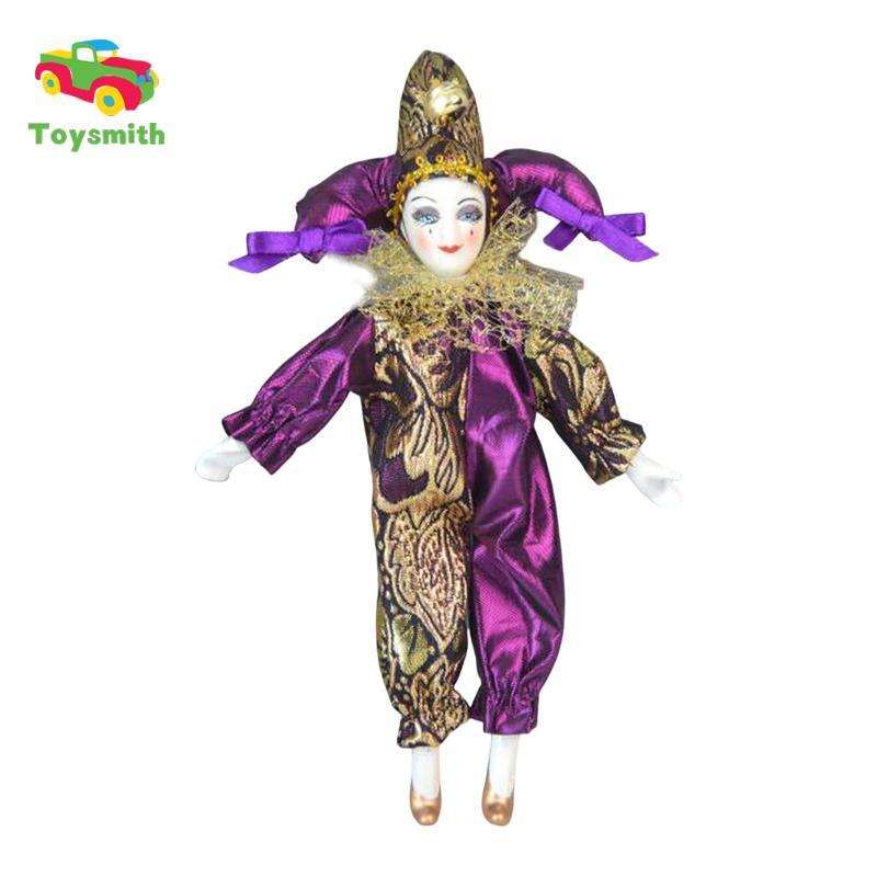 Toysmith 8in Mô hình góc búp bê chú hề, Đồ chơi sưu tập hình búp bê Harlequin ngộ nghĩnh, Halloween