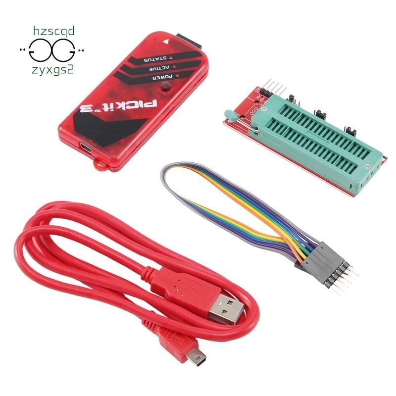 Lập trình viên PICKIT3 + PIC ICD2 PIC Kit Bộ chuyển đổi lập trình 2 / 3 Ghế lập trình đa năng FZ0508