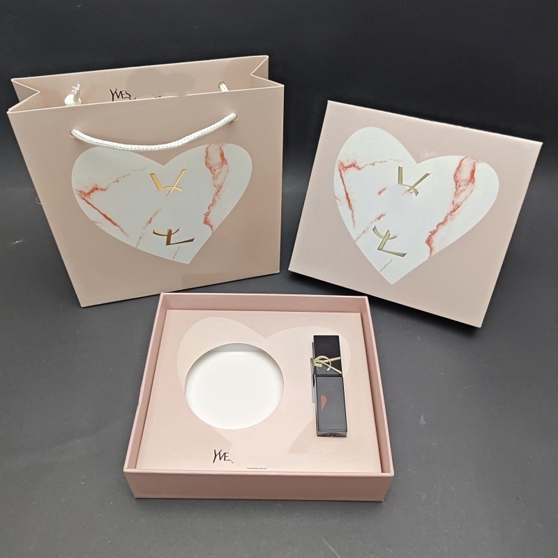 Saint Luo Hộp Quà YS Laurent Giới Hạn Tình Yêu Môi Men Đệm Hộp Vàng Nhỏ Son Môi Thanh Đen Nhỏ Thanh 