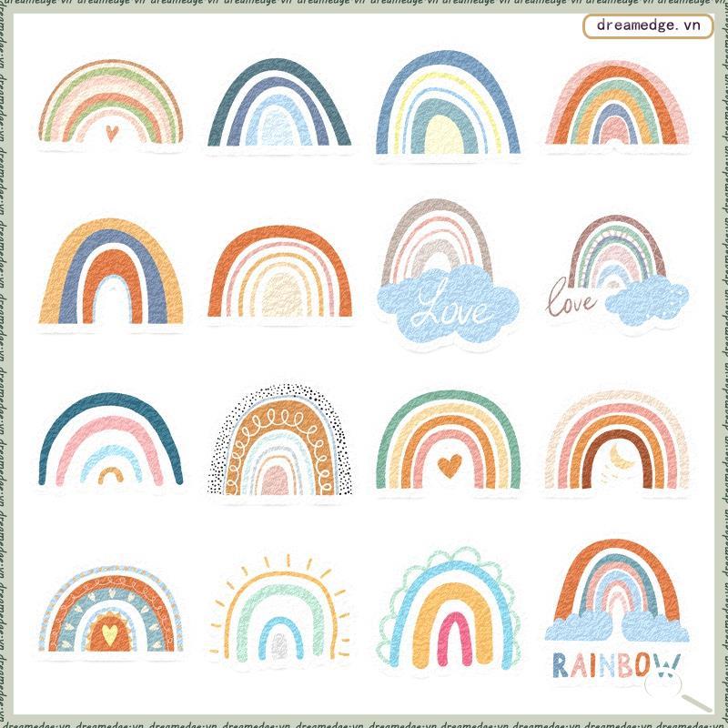 [dreamedge] 16 Miếng Dán Bình Tĩnh Phong Cách Cầu Vồng Xúc Giác Thô Họa Tiết Cho Lo Âu Cảm Giác, Căn