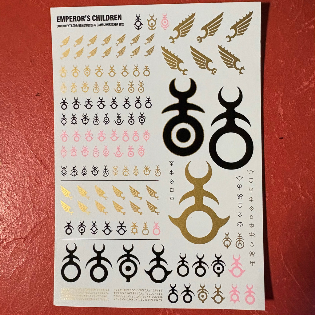 Spot Goods#War Hammer40K Sexual abuse Son of the Emperor Water Sticker Emperor's Children Transfer S