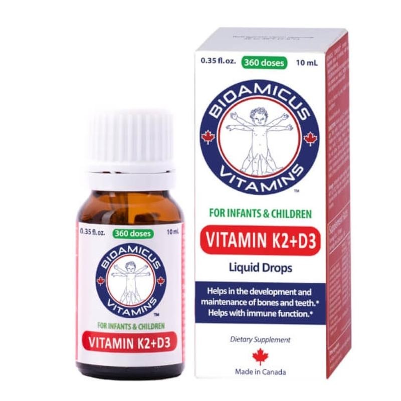 Vitamin D3K2 BioAmicus (10ml) - Công Nghệ Bao Kép Độc Quyền, Hỗ Trợ Tăng Chiều Cao, Giúp Bé Ngủ Ngon