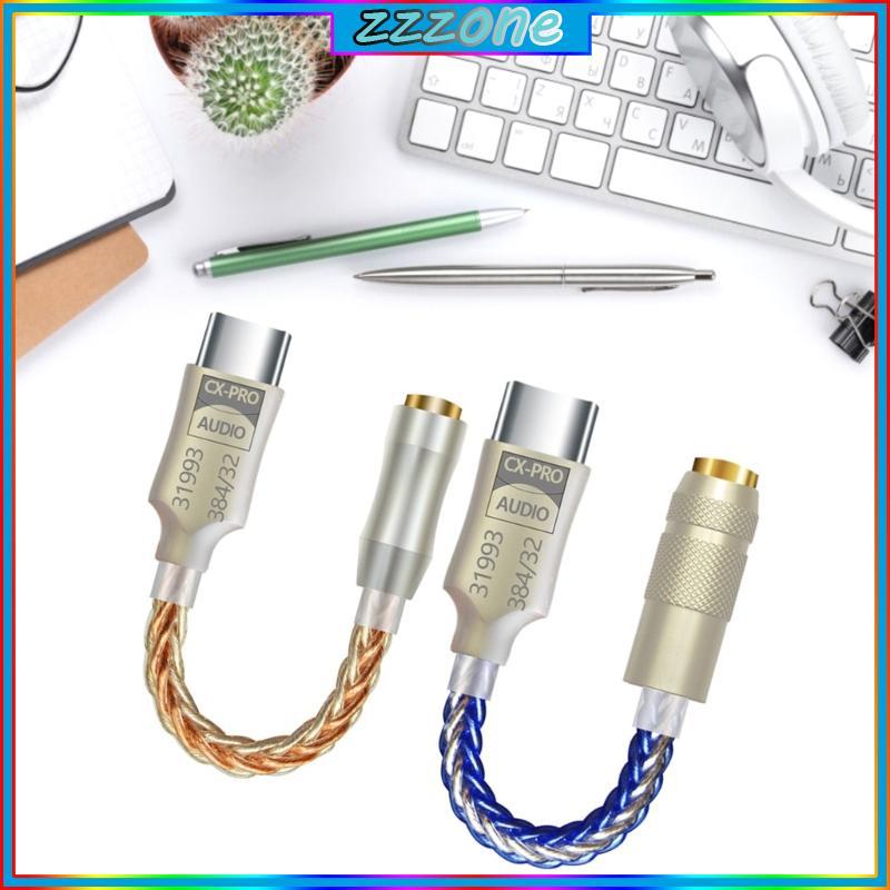 Zzz USB Type C DAC sang 3 5mm 32bit 384kHz Bộ chuyển đổi âm thanh kỹ thuật số PCM cho điện thoại