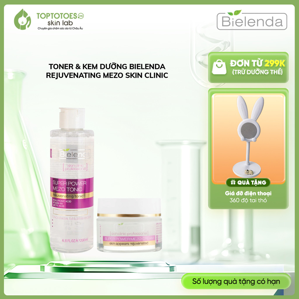 [HÀNG NHẬP KHẨU] Toner & Kem dưỡng dưỡng ẩm sâu, phục hồi & trẻ hoá da Bielenda Rejuvenating Mezo Skin Clinic