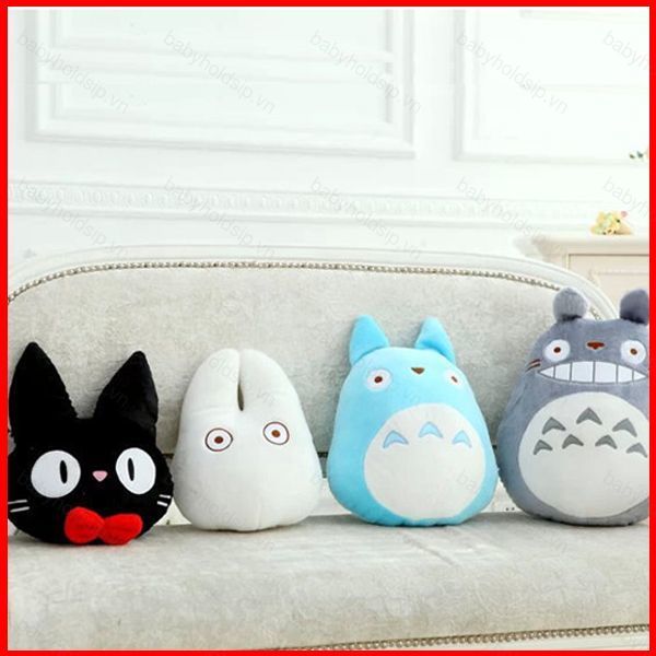 BS1 Miyazaki Hayao Hoạt Hình Totoro Sang Trọng Gối JiJi Mèo Dòng Họ Nhỏ Mèo Đen Nội Thất Đệm Quà Tặn