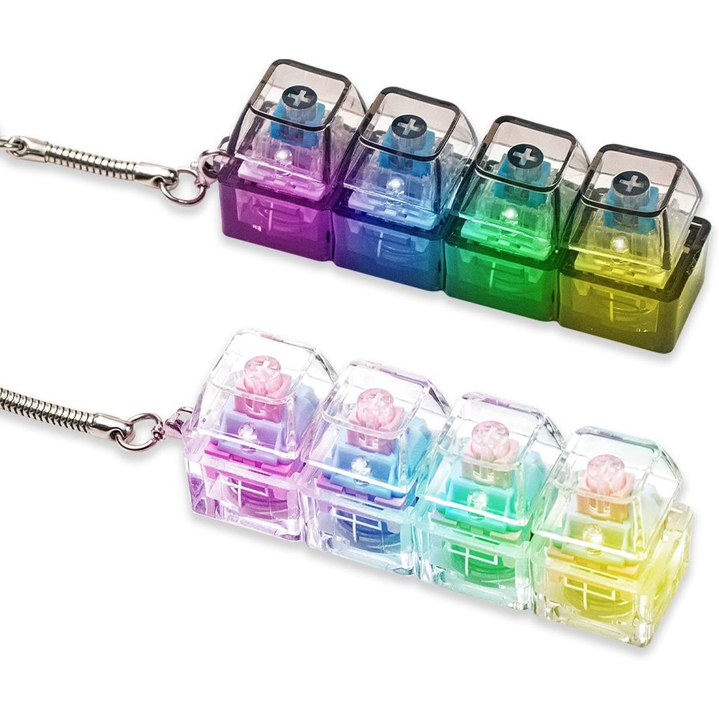 2 Chiếc Bàn Phím Fidget Đồ Chơi Dành Cho Người Lớn, Bàn Phím Clicker Có Đèn LED, Bàn Phím To & Kem F