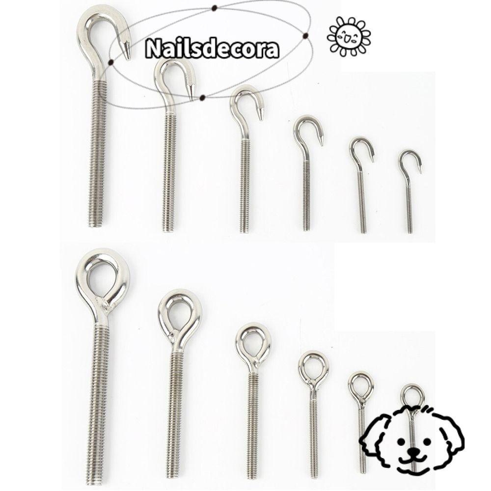 NAILS 1 Vòng Bu Lông, Dụng Cụ Chốt Thép Không Gỉ 304 Vít Mắt Cừu, Treo Không Hạt M4 M5 M6 M8 M10 Móc