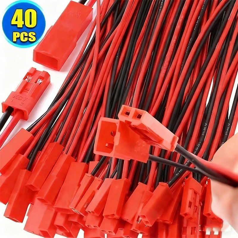 10 / 20 / 40 Cái JST 2 Pin Connector Plug Kit|Dây siêu mịn nam và nữ cho dải đèn LED, đồ chơi RC, bộ