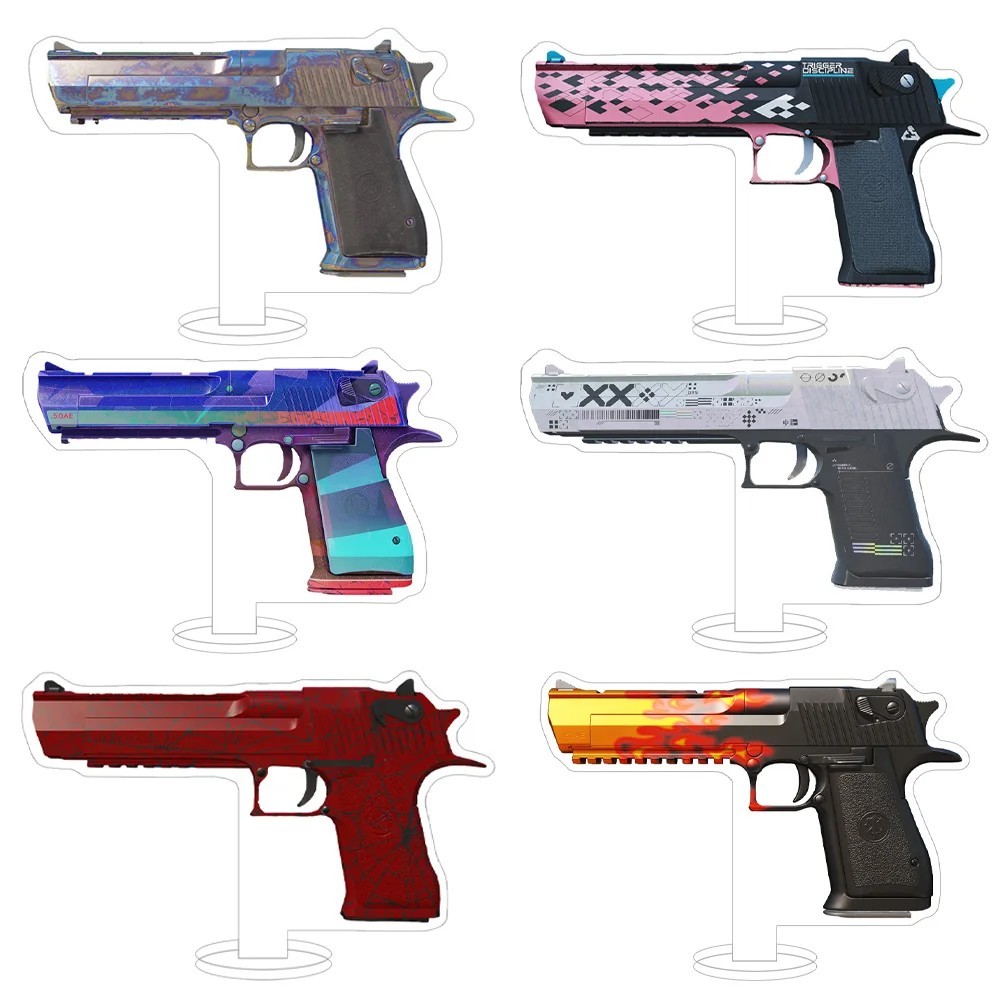 Mô hình Standee Mica súng Deagle Desert Eagle CSGO trang trí bàn làm việc skin Blaze Golden Koi quà 