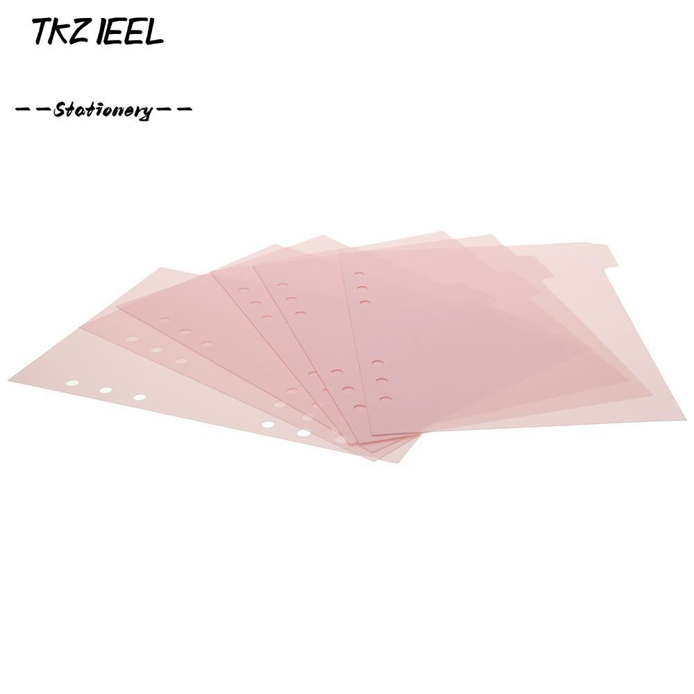 TKZIEEL 6 CÁI Binder Divider, 6 vòng nhựa Index Page Tab, Planner Pink 6 CÁI A5 Binder Index Divider