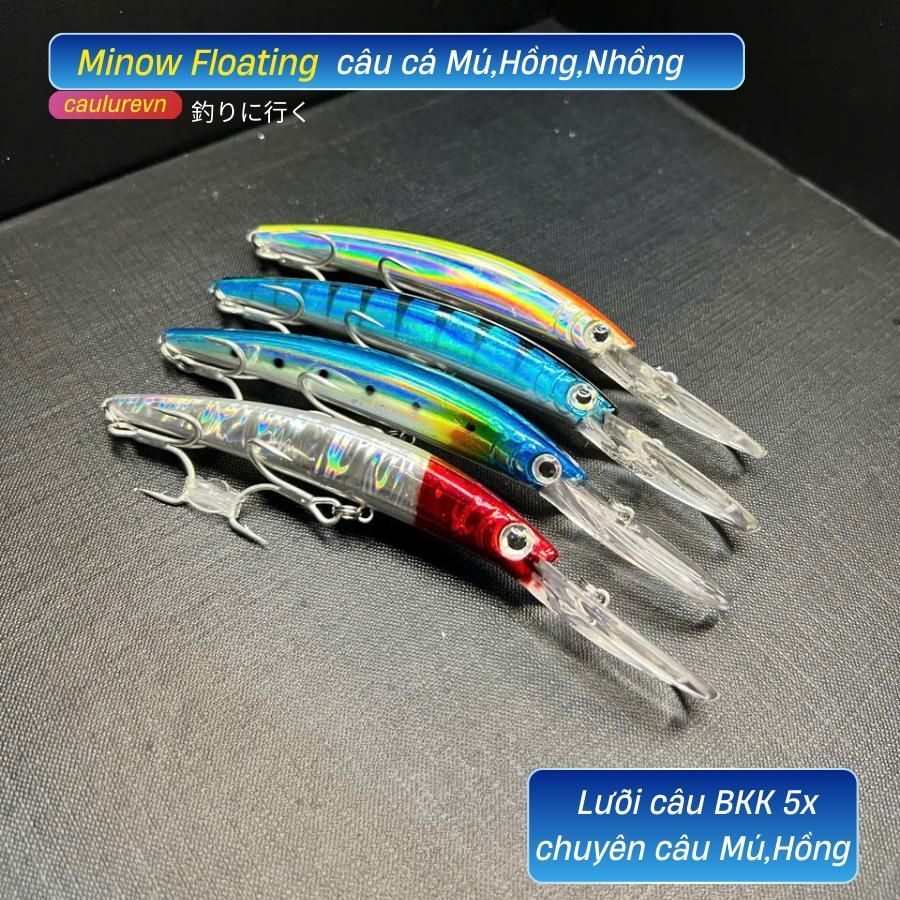 Minow BKK câu cá Mú,Hồng,Nhồng câu địa hình biển action minow câu cá săn mồi lưỡi câu BKK