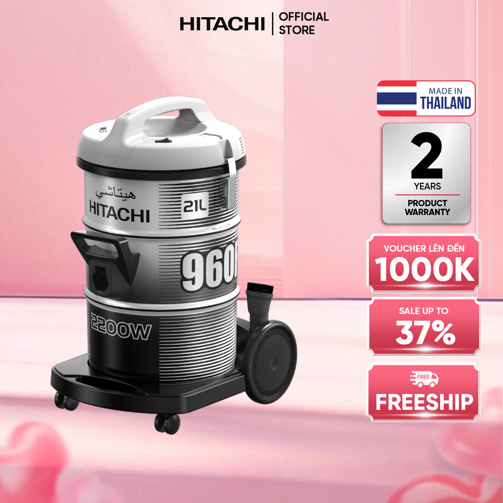 Máy hút bụi công nghiệp Hitachi công suất 2200W CV-960F dung tích chứa bụi 21L - Bảo hành 24 tháng