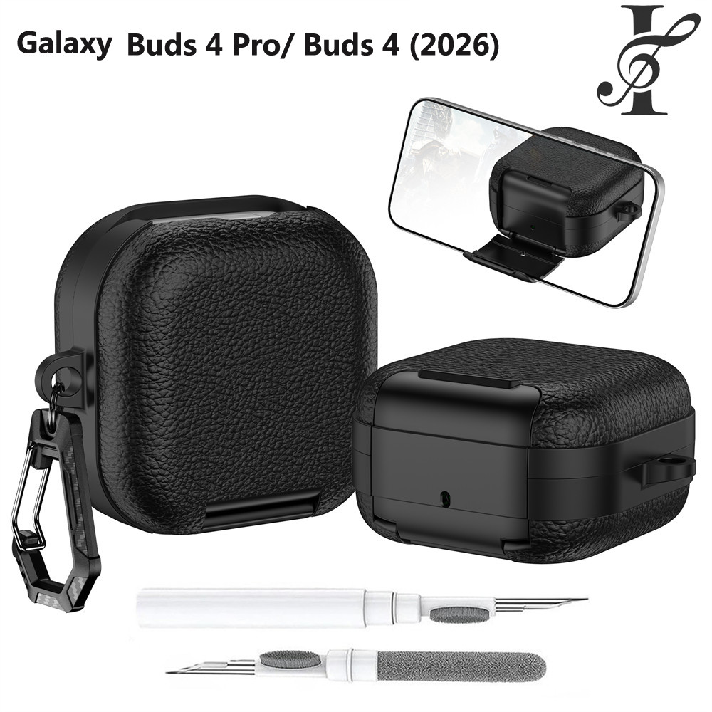 Ốp Da Có Chân Đế Điện Thoại Cho Samsung Galaxy Buds 4 Pro / Buds 4 (2026) / Bud 3 Pro / Buds3 / Buds