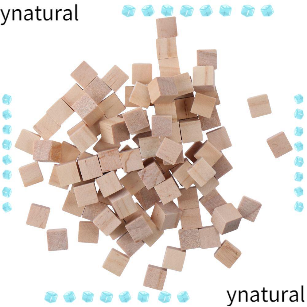 YNATURAL5Q 300 Viên Gỗ Trống Tự Nhiên, 1cm Gỗ Thông Chất Liệu Khối Gỗ, Màu Gỗ Vuông Khối Thủ Công Bằ