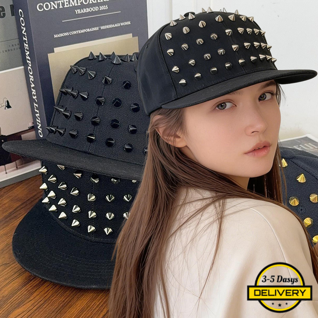 Mũ phẳng đinh tán và mũ bóng chày unisex, phù hợp cosplay và thời trang streetwear