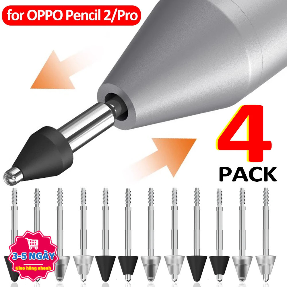 [3-5 Ngày Đến] 1 / 2 / 4 Đầu Bút Thay Thế Hấp Thụ Sốc Cho Oppo Pencil 2-Pro, Thanh Áp Lực Nhạy Cảm &