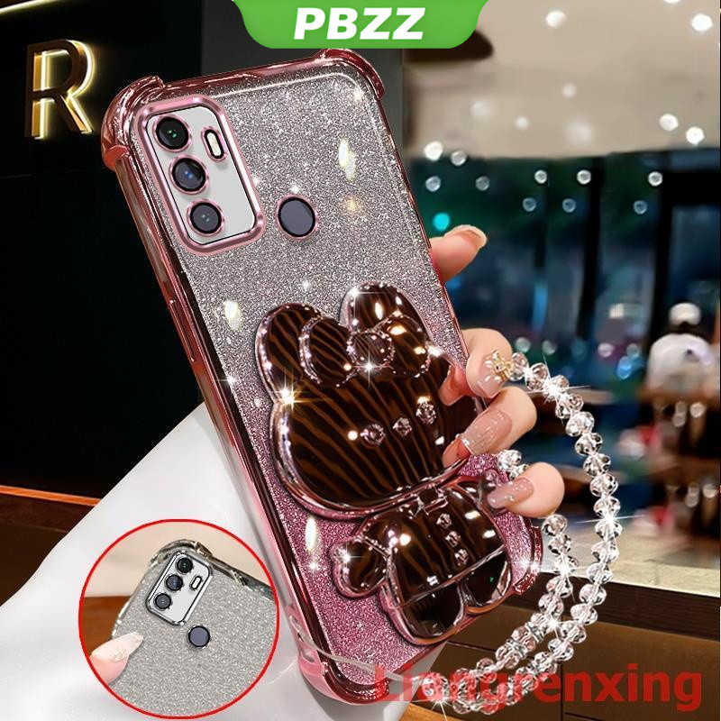 FOR ốp lưng Ốp điện thoại cho OPPO A53 2020, vỏ mềm chống sốc, thiết kế mới, gương trang điểm thỏ có