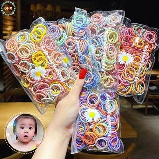 Set 100 Dây Cột Tóc Co Giãn Nhiều Màu Sắc