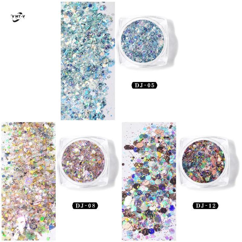 12 màu Shining Light Onion Powder DIY Design Nail Art Phụ kiện dành cho nữ và bé gái Nail Salon