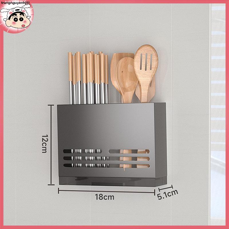 [Tàu 12 giờ] Knife Rack Kitchen Stainless Steel Multi-Functional Wall-Mounted no-Drill Knife Holder 