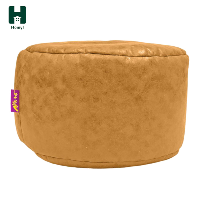 Homyl 45cm Vải Denim Tròn Ottoman Pouf Cover Footstool Slipcover Không Nhồi Bông