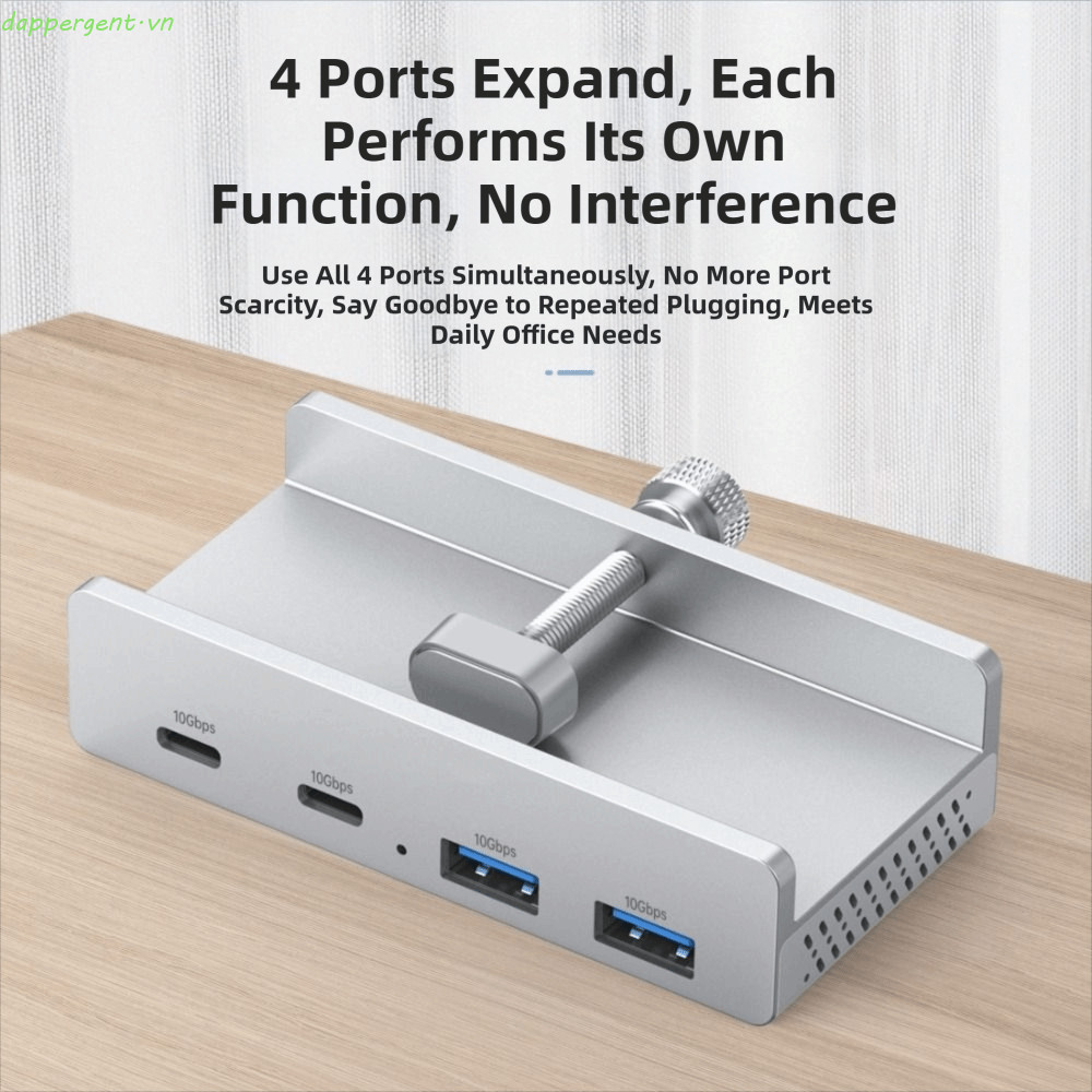 Kẹp HUB USB DAPPERGENT, Bộ chuyển đổi USB3.2 / 3.0 / 2.0 gắn ngoài đa năng, Bộ nguồn tốc độ siêu cao