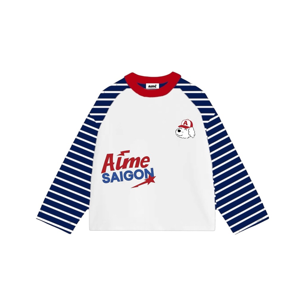 [Ver5] Áo Thun Tay Dài Raglan Phối Borip NGÔI SAOxCotton Long Sleeve Boxy AIMÉ Form Rộng Cổ Tròn Unisex Nam Nữ Áo Mùa Hè | BigBuy360 - bigbuy360.vn