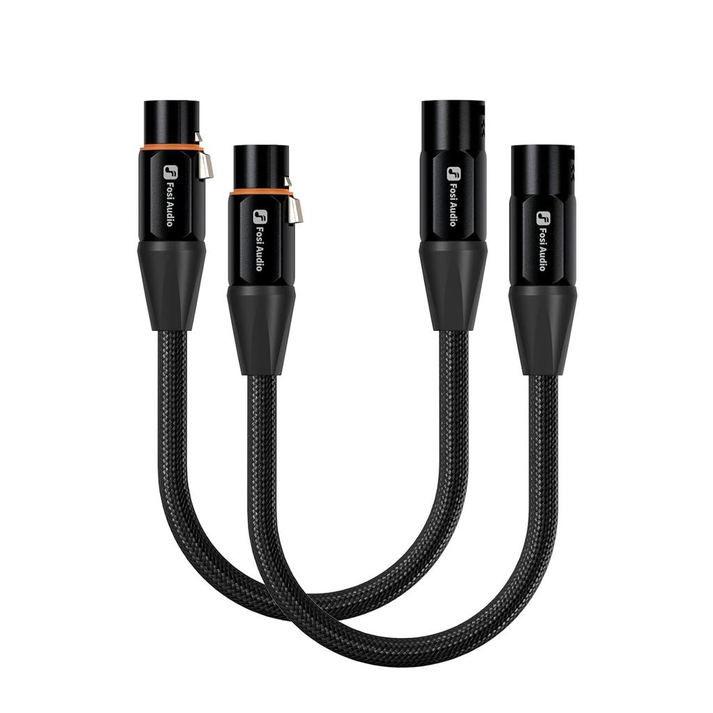 Cáp XLR Âm Thanh Fosi 1ft, 2 Gói Cáp Preamp Sang Power Amp, Tấm Chắn Bền Cho ZA3 ZD3 Bộ Khuếch Đại D