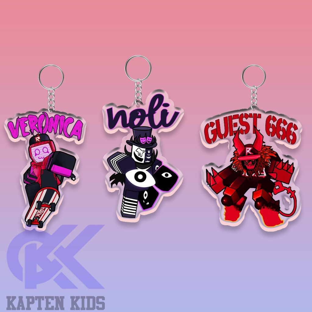 gantungan kunci roblox forsaken / ganci roblox forsaken guest 666, noli, veronica