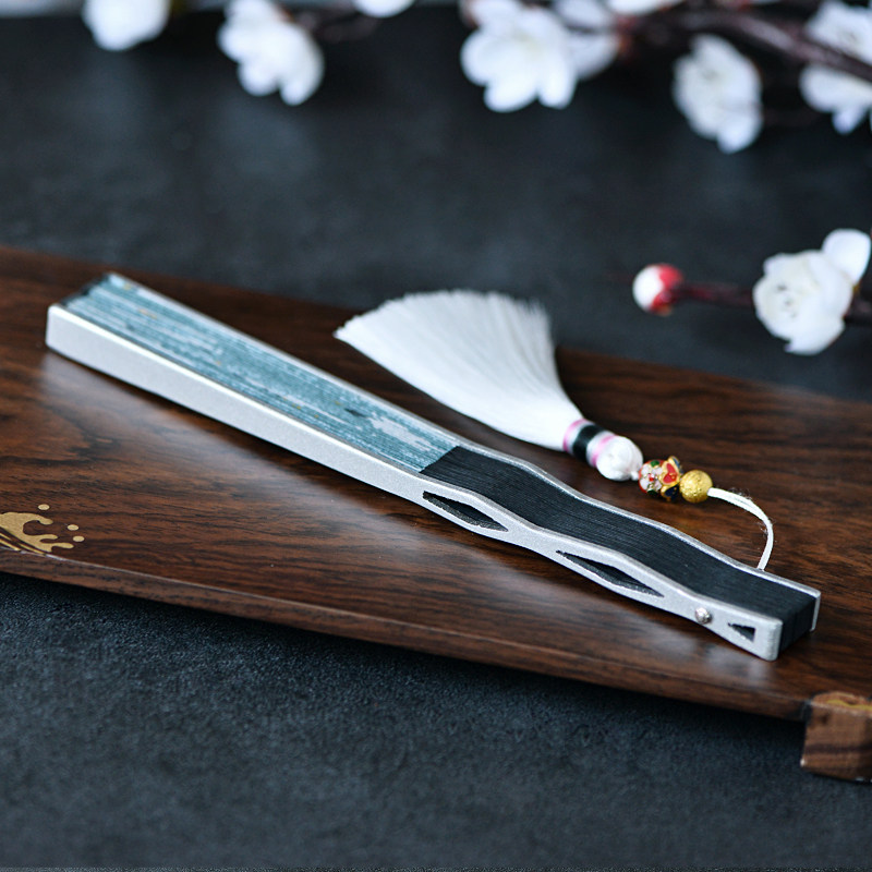 [Nổi bật] Quạt Nam Nữ Cổ Hợp Kim Nhôm Khung Kim Loại Quạt Có Tua Rua Mùa Hè Quạt Gấp Di Động Thoáng 