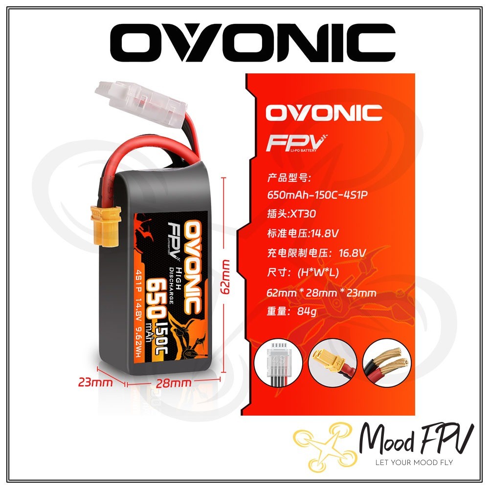 Ovonic Pro FPV 650mAh 4S 150C XT30
