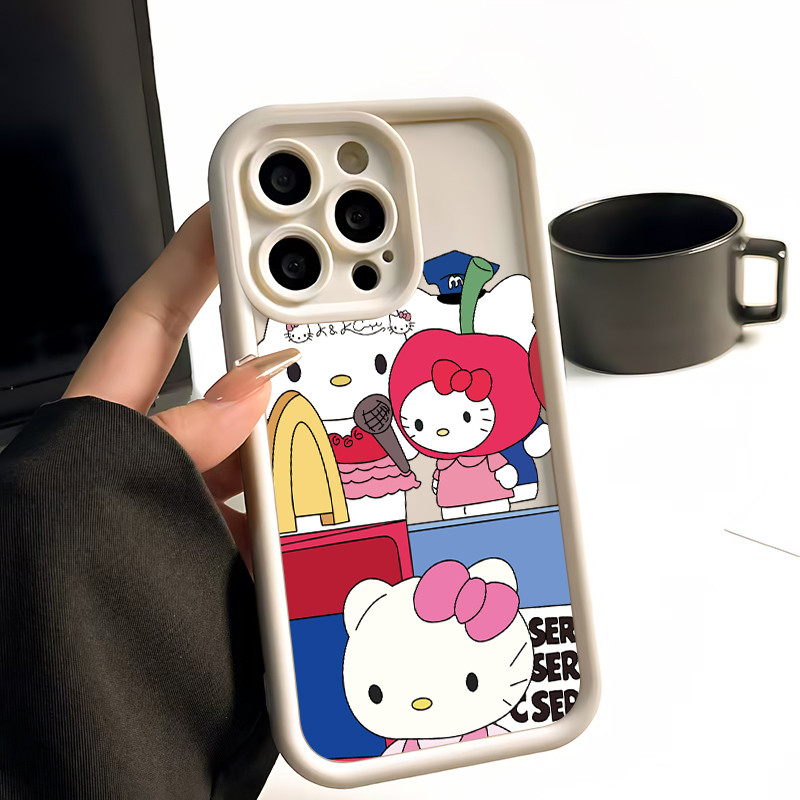 Ốp Lưng cho OPPO A9 2020/A5S/A3S/A3X/A5 pro/A15/A16/A16K/A17 Hello Kitty Trái Cherry TPU Soft Shell 