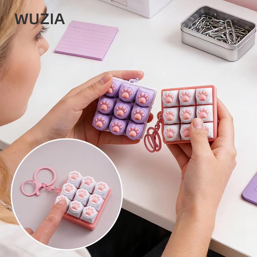 WUZIA Fidget Móc Khóa, Nút Phím 9 Phím Bàn Phím Clicker Đồ Chơi, Thư Giãn Keycap Giảm Căng Thẳng Hìn