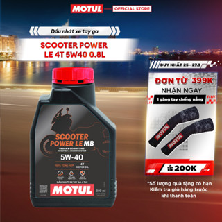 Dầu nhớt xe tay ga Motul Scooter Power LE 4T 5W40 dung tích 0.8L