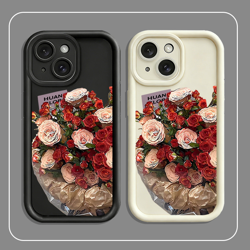 Ốp Lưng iPhone Hoa Hồng Đỏ Hồng Pastel Sang Trọng Dễ Thương Thời Trang,iP 11/12/13/14/15/16/17/Plus/
