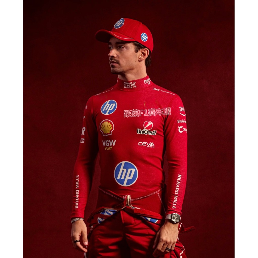 F1 Racing Jersey Slim-fit Đỏ Dài Tay Hút Mồ Hôi Nhanh Khô Độ Đàn Hồi Cao Dài Tay Top Racing Jersey