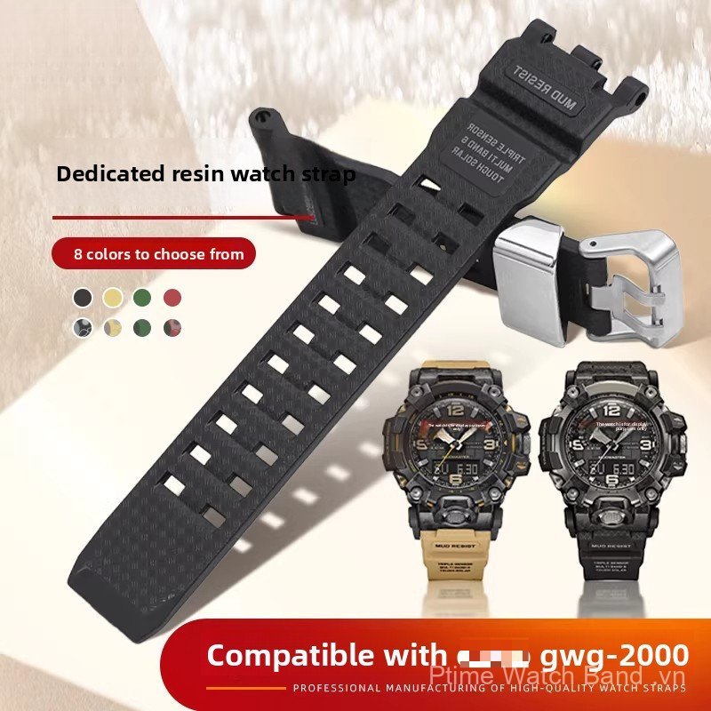 Dây đeo đồng hồ nam cao su bền bỉ, tương thích với GWG-2000 thế hệ thứ 2 Big Mud King, Phụ kiện dây 