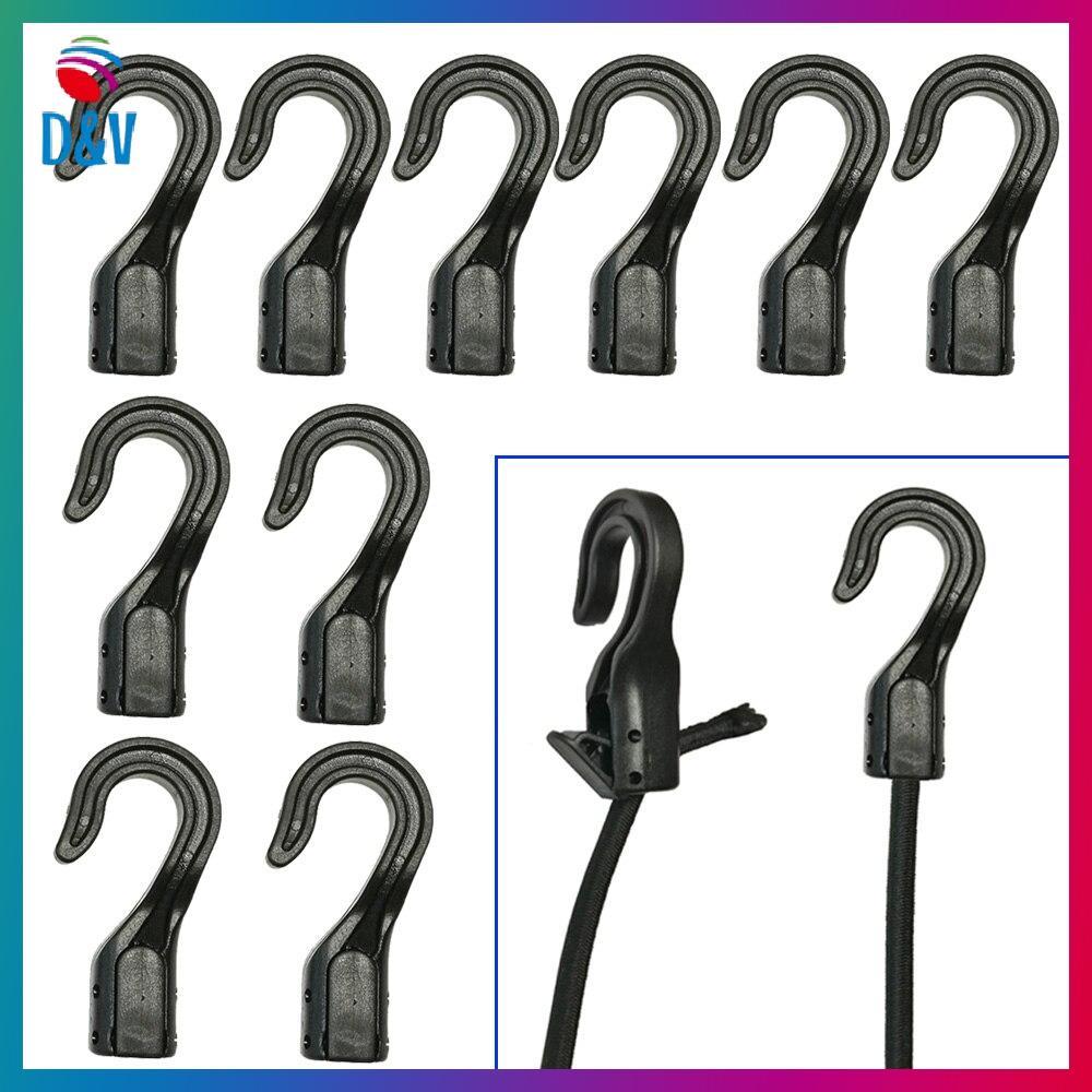 D&V 10PC Móc Chụp Thuyền Kayak và Dây Đàn Hồi Bungee - Phù hợp Cho Cắm Trại, Lều và Xe Máy