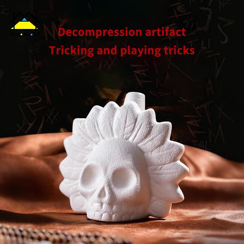 Mingxuan2 Oril Aztec Death Còi To La hét Aztec Death Còi mới lạ Bộ xương Còi Halloween Đồ dùng dự ti