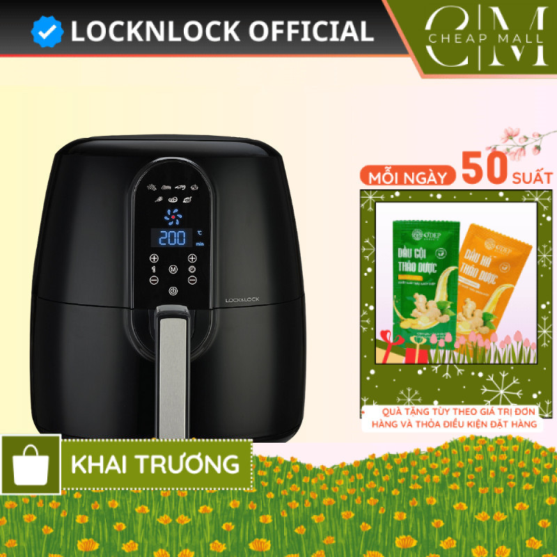 Nồi chiên không dầu LocknLock 5,2 Lít Chính hãng, EJF351BLK - CHEAP CSA