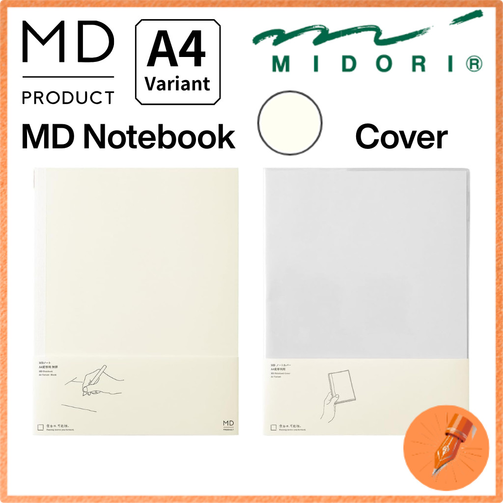 MIDORI DESIGNPHIL MD Notebook and Cover Unlined Paper [A4 size]