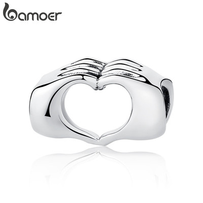 Bamoer Charm Mặt Dây Chuyền Đôi Hình Trái Tim DIY Dành Cho Nữ - Quà Tặng Perfect