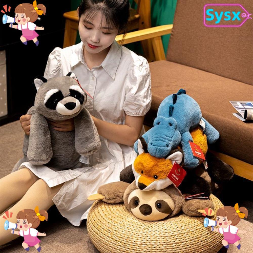 SYSX Big Sloth Sang Trọng, Động Vật Nhồi Bông Plushie 45cm, Sang Trọng Sloth Raccoon Lông Tơ Búp Bê 