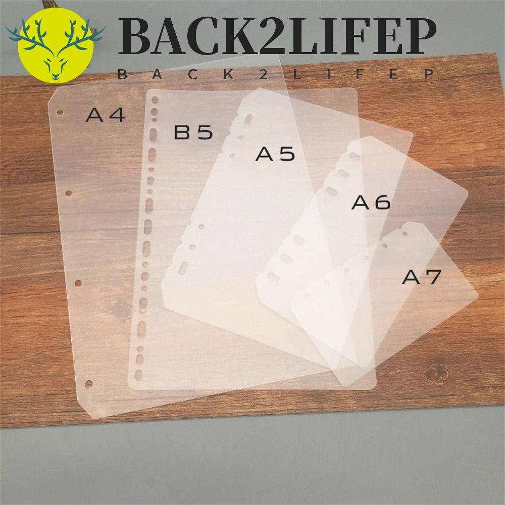 BACK2LIFEP Notebook Divider Universal 2 Chiếc Board Page A5 A6 A7 B5 A4 Giấy Bên Trong Chương Trình 