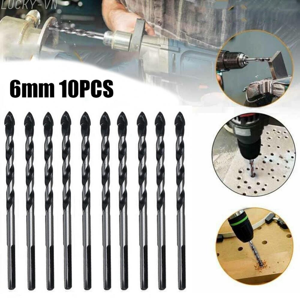 10PCS 6mm Tungsten-Carbide Drill-Bit Set For Porcelain Tile Concrete Brick Glass