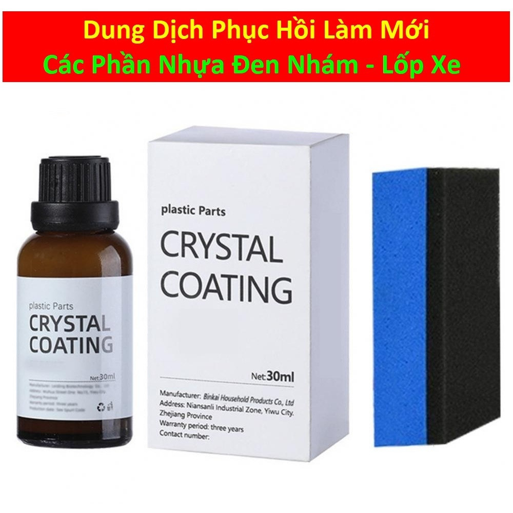 Combo 2 chai dung dịch Phục Hồi Nhựa Nhám Chuyên Dụng CRYSTAL COATING Dung Tích 30ml