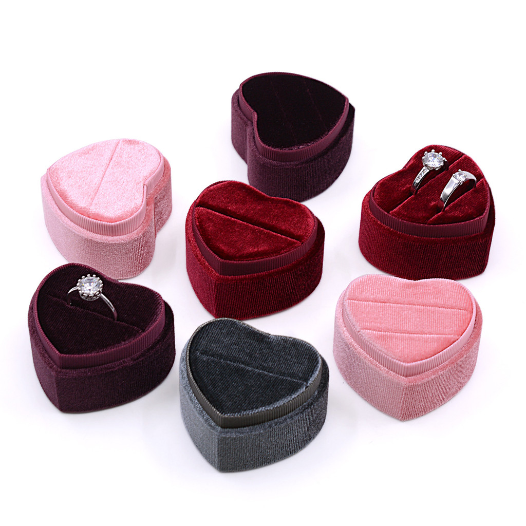 Tình Yêu Flannel Nhẫn Hộp Đề Nghị Cặp Nhẫn Hộp Kim Cương Nhẫn Hộp Trang Sức Hộp Quà Tặng Hình Trái T