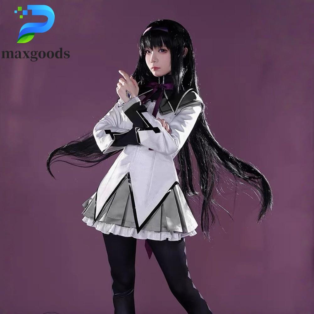 Bộ Trang Phục Cosplay Akemi Homura - Đồng Phục Chiến Đấu và Vớ Puella Magi Madoka Magica