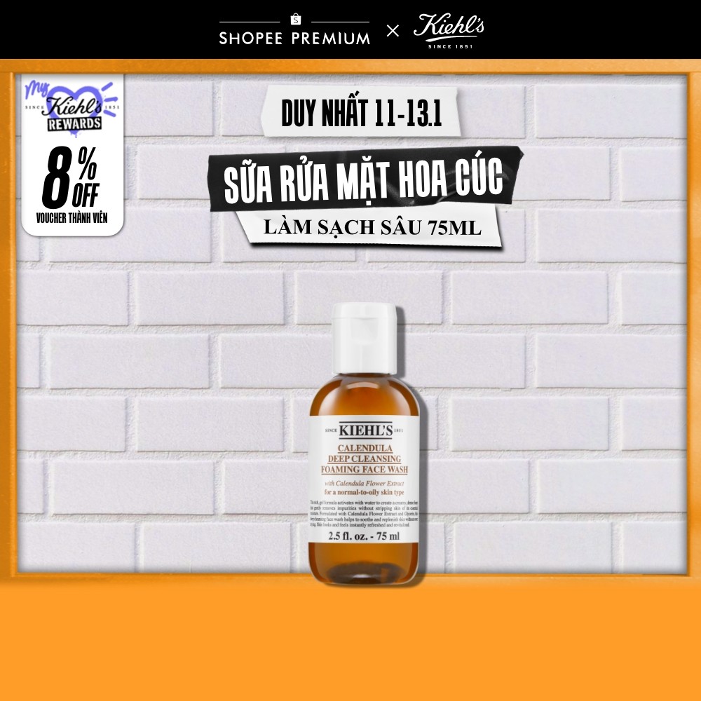 Sữa rửa mặt hoa cúc Kiehl's Calendula Deep Cleansing Foaming Face Wash 75ml